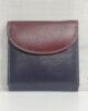 Дамско портмоне естествена кожа 419ТСБ тъмно синьо с бордо, малко Дамско портмоне естествена кожа 419ТСБ тъмно синьо с бордо, малко