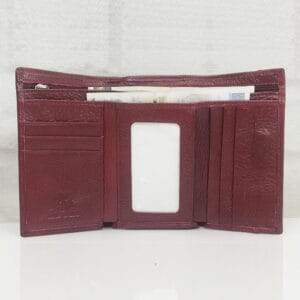 Mалко дамско портмоне естествена кожа бордо - EvrikaShop