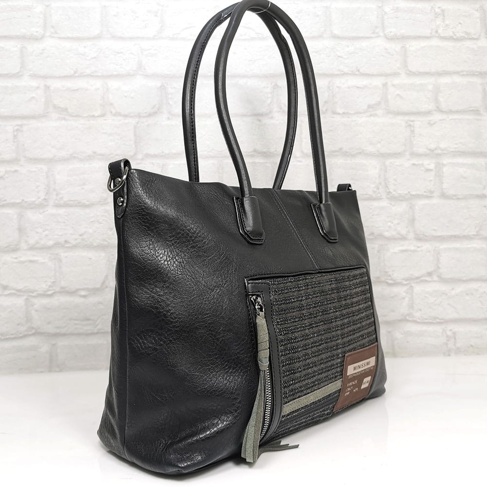 damska-chanta-352043-10 Голяма черна дамска чанта Мария С от Италия - EvrikaShop