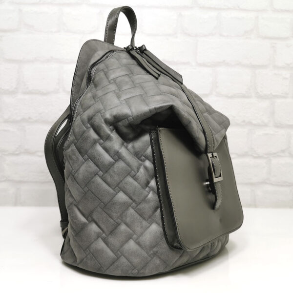 Дамска раница Мария С сива от Италия - EvrikaShop