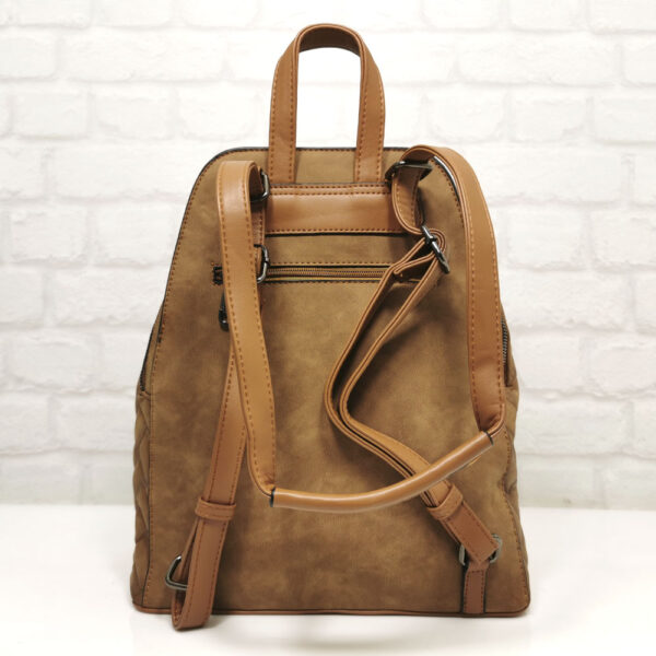 Дамска раница Мария С кафява-брик от Италия - EvrikaShop
