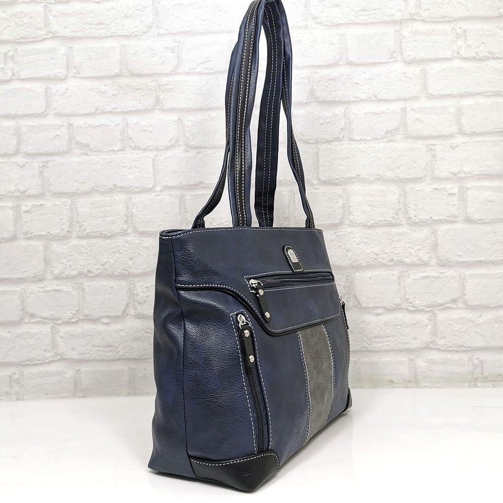 damska-chanta-56230S-1 Дамска тъмно синя чанта Еврика с цветове - EvrikaShop