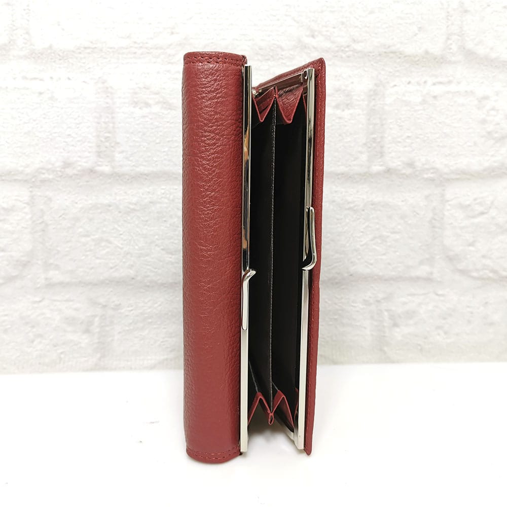 damsko-portmone-1653N-4 Дамско голямо портмоне естествена кожа бордо - EvrikaShop