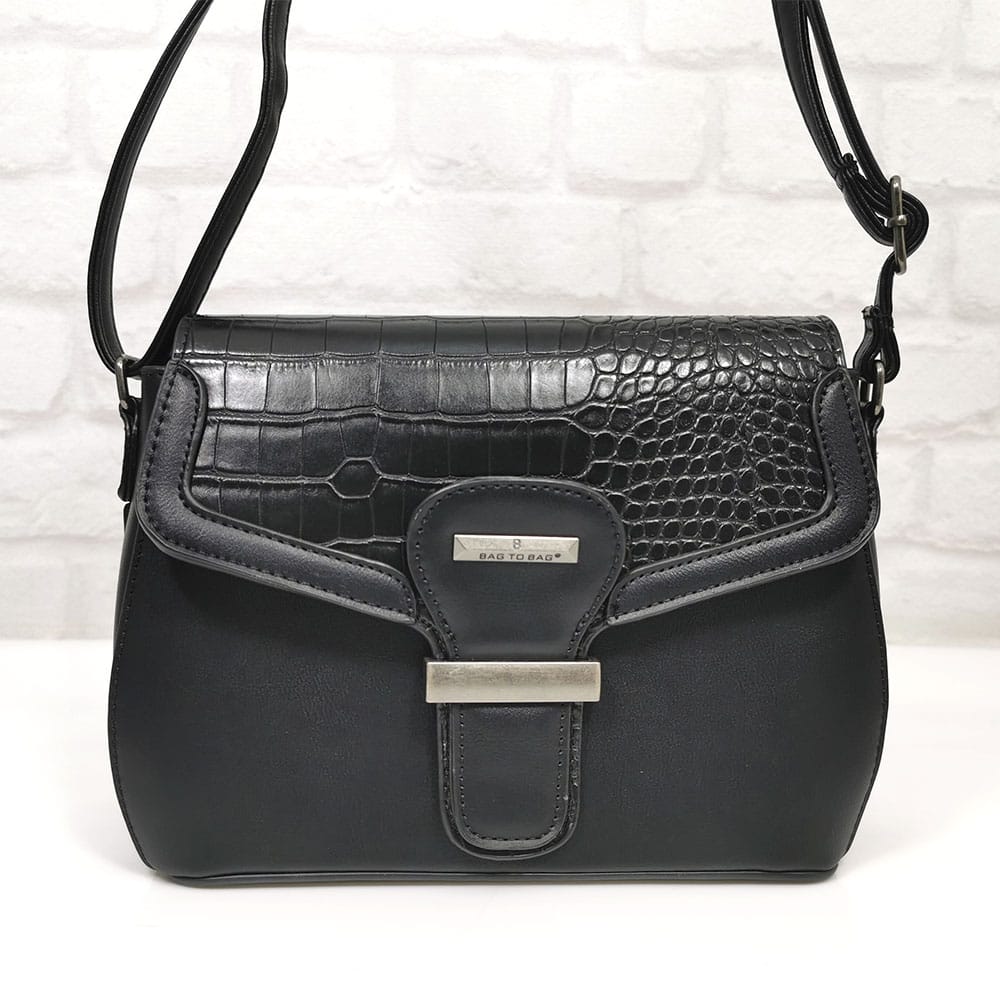 damska-chanta-2047-1 Черна дамска чанта от Италия еко кожа - EvrikaShop