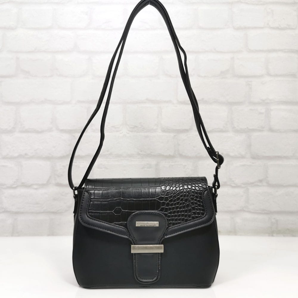 damska-chanta-2047 Черна дамска чанта от Италия еко кожа - EvrikaShop