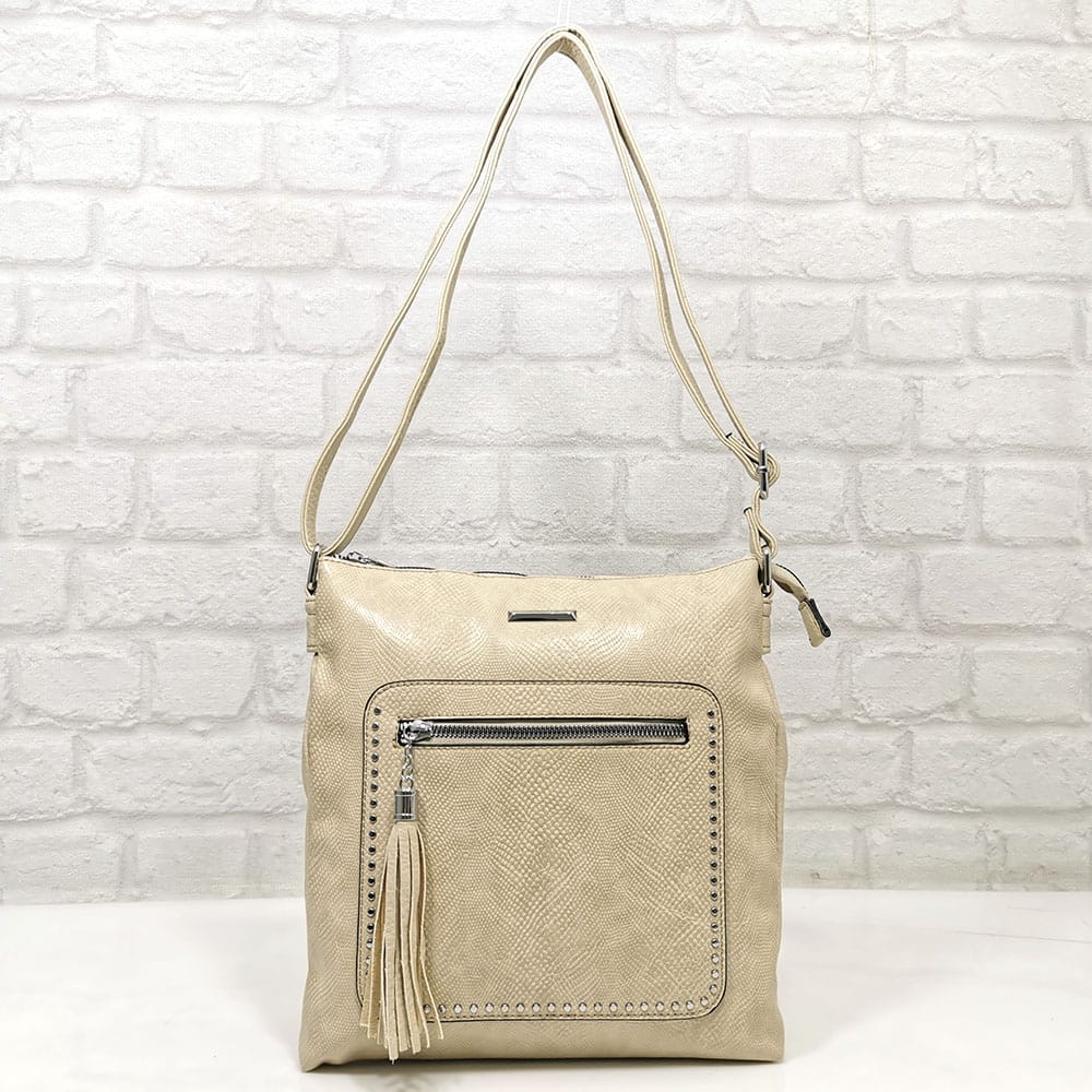 damska-chanta-6643-3 Дамска чанта екрю-меланж, средно голяма - EvrikaShop