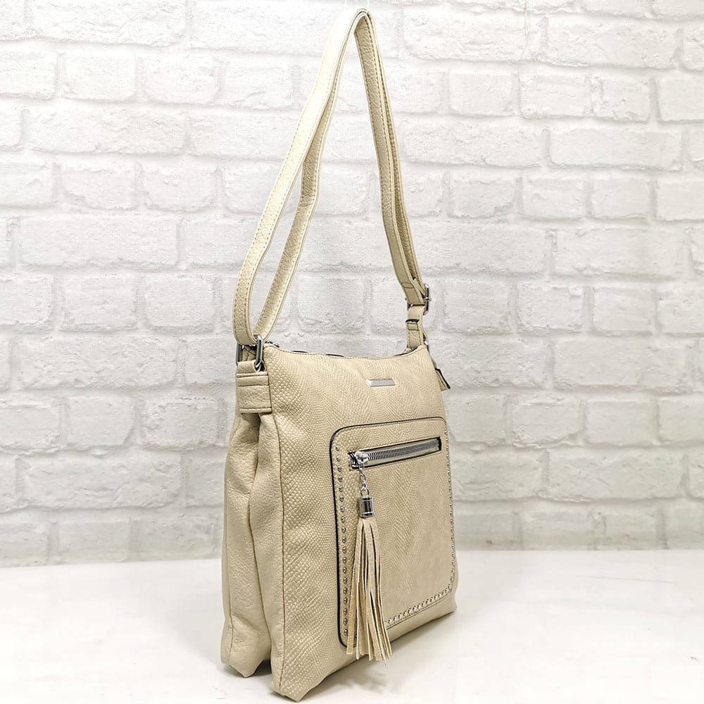 damska-chanta-6643-4 Дамска чанта екрю-меланж, средно голяма - EvrikaShop