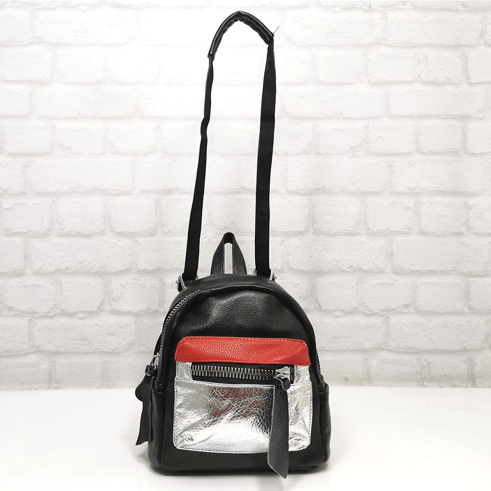 ranica-3277-1 Дамска трицветна малка раница от еко кожа - EvrikaShop