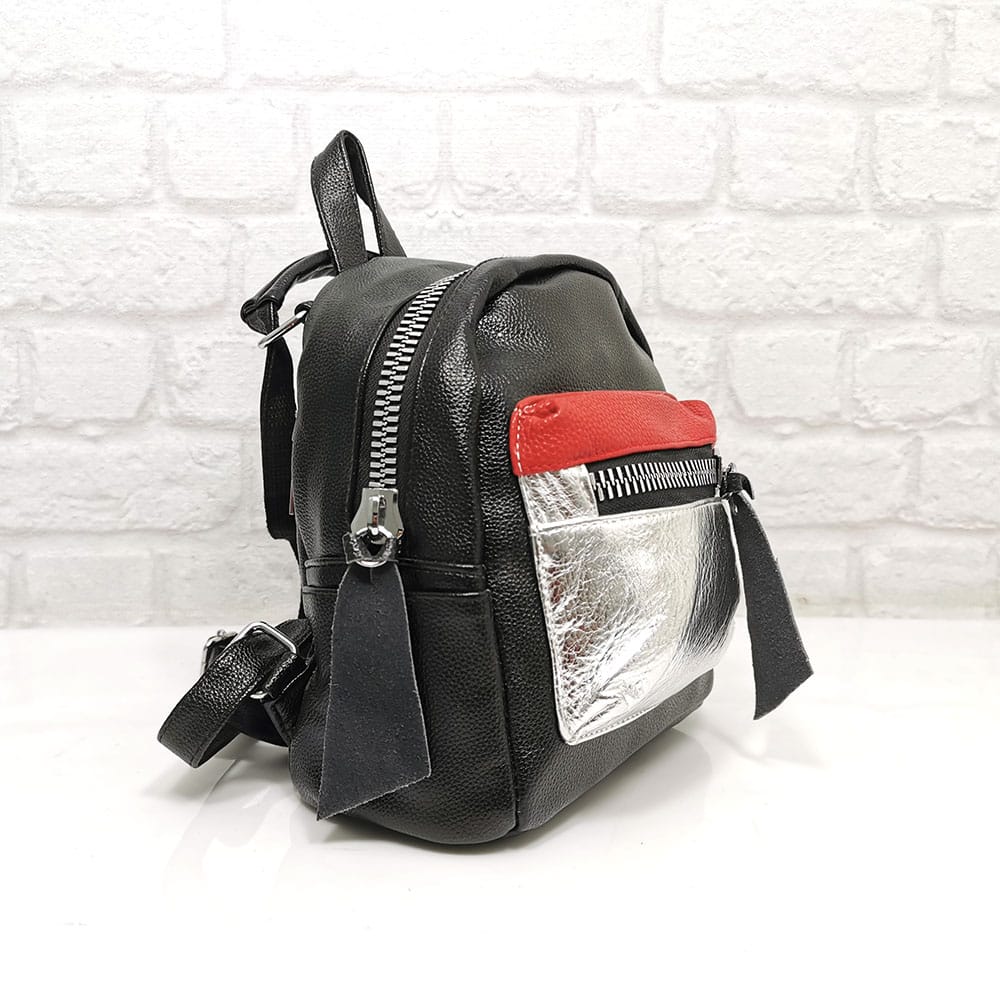 ranica-3277-2 Дамска трицветна малка раница от еко кожа - EvrikaShop