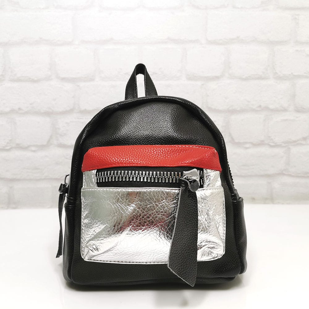 ranica-3277 Дамска трицветна малка раница от еко кожа - EvrikaShop