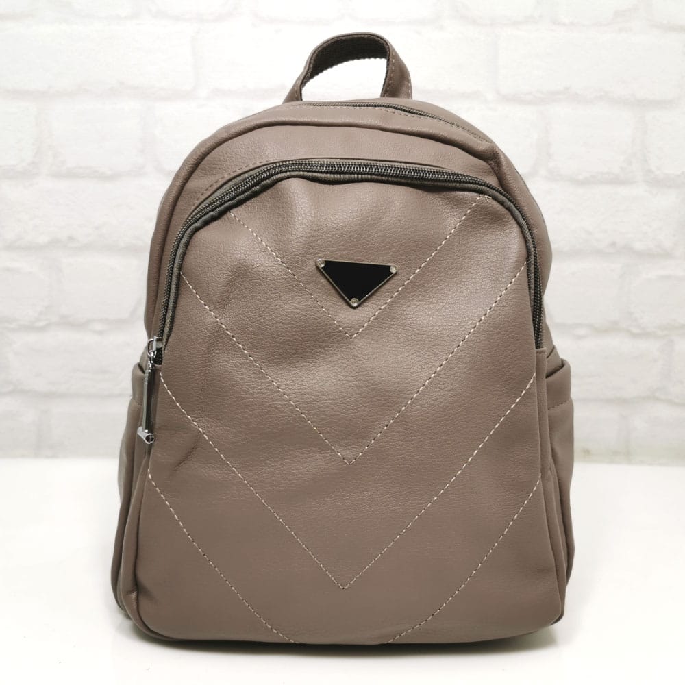 ranica-8016-1 Дамска раница бежова, средно голяма - EvrikaShop