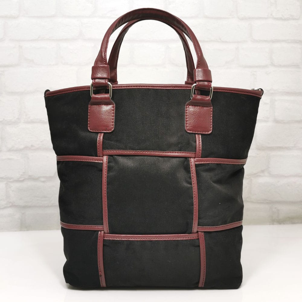 damska-chanta-10912-6 Красива дамска чанта Еврика черна с бордо - EvrikaShop