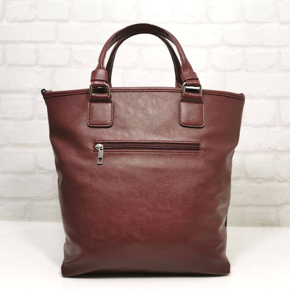 damska-chanta-10912-8 Красива дамска чанта Еврика черна с бордо - EvrikaShop