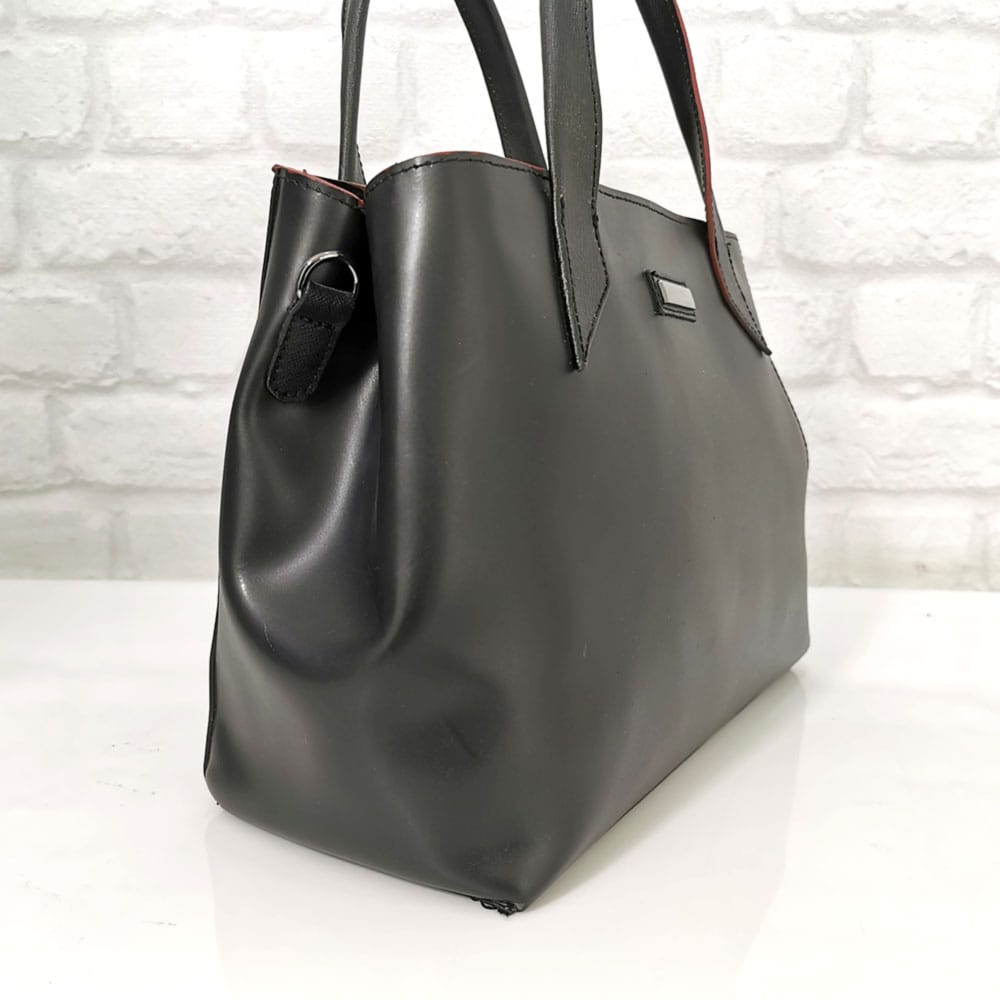 chanta-10900-12-1 Черна чанта Еврика италианска естествена кожа - EvrikaShop