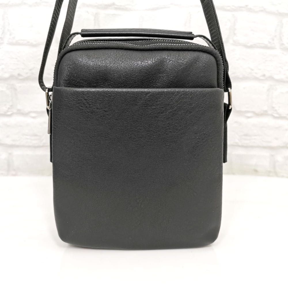 chanta-5182 Мъжка чанта 5182Н черна еко кожа, средно голяма