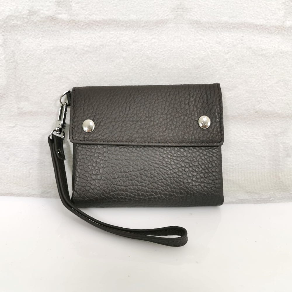 portmone-1530no-3 Дамско портмоне естествена кожа 1530ТК тъмно кафяво, меко, малко