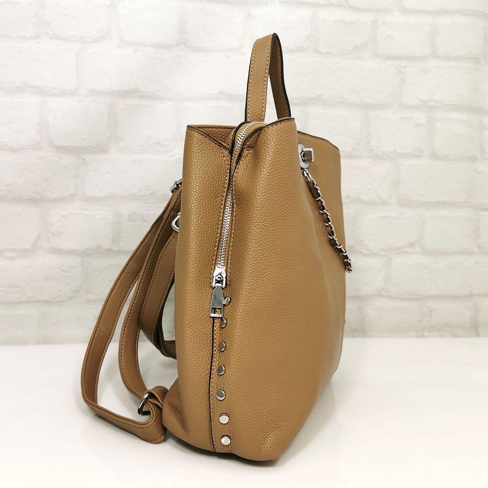 ranica-n6608-3 Дамска елегантна раница Еврика бежова - EvrikaShop