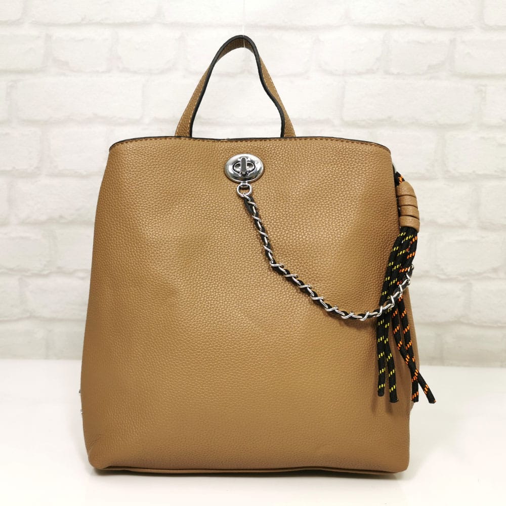 ranica-n6608 Дамска елегантна раница Еврика бежова - EvrikaShop