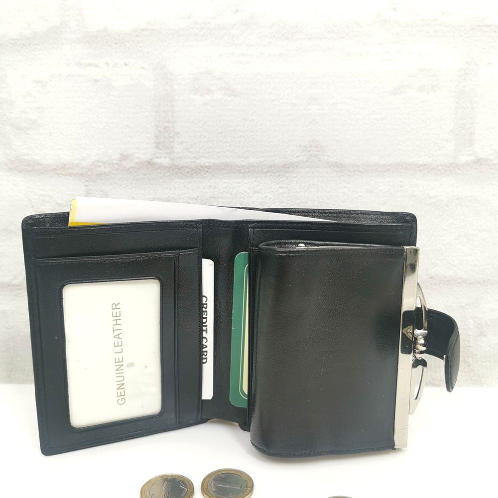 portmone-Z38-2 Портмоне Z38H черно, естествена кожа, средно, вертикално