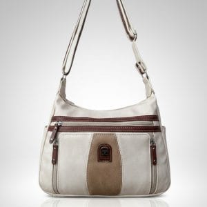 Чанта с много джобчета 56274EBE екрю с цветове, средно голяма