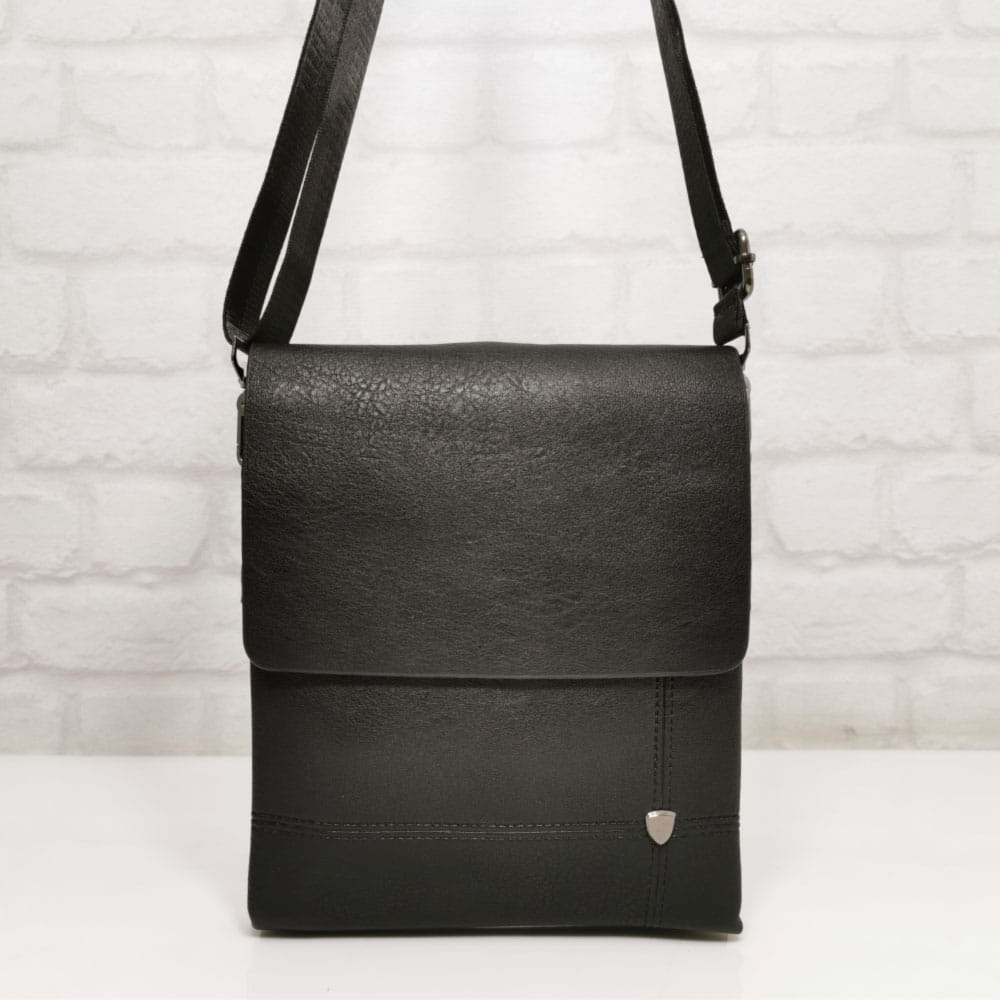 chanta-132207-2 Мъжка чанта 132207-3Н черна, от еко кожа, голяма