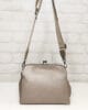 Чанта 1076СБ сиво-бежова, лъскава, малка