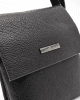 Мъжка чанта 101017-1Н черна, от естествена кожа, средно голяма