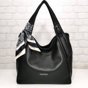 Чанта Valentini Gino 6840-297H черна, средно голяма