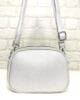 Сребриста дамска чанта през рамо 211SR, малка