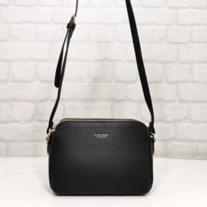 Елегантна черна дамска чанта през рамо Diana&Co и златисти детайли