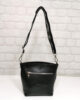 Чанта от естествена кожа с текстилна дръжка"Еврика"10H-1H черна, малка Чанта от естествена кожа с текстилна дръжка"Еврика"10H-1H черна, малка