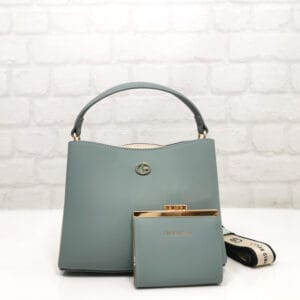 Дамска чанта CHRISBELLA 2505-1SNE двуцветна, малка,в комплект с портмоне