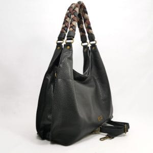 Дамска чанта черна с цветове 8029H