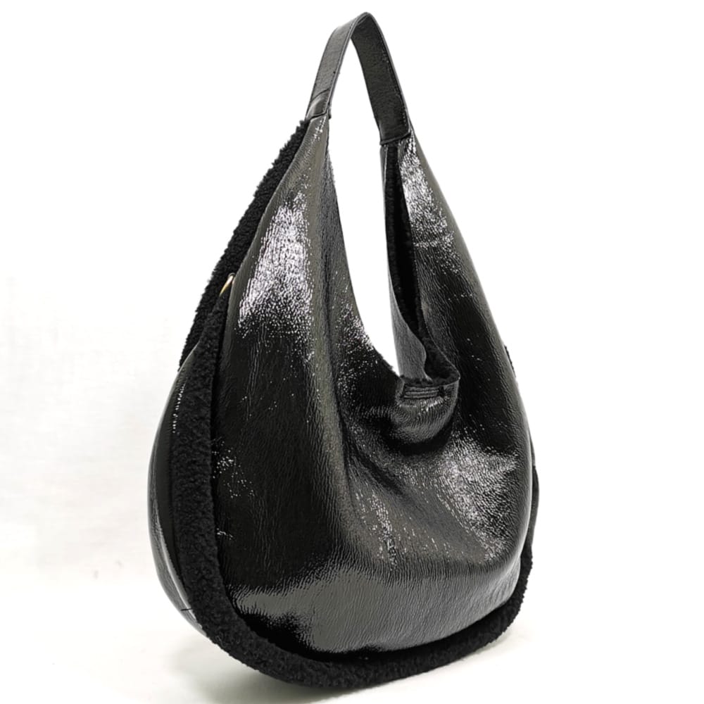 damska-chanta-n926 Чанта две в едно, черна, лъскава 926H