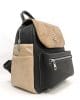 Дамска раница 2464HBE черна с бежово, средно голяма