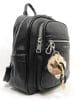 Дамска раница черна, с много джобове, голяма, модел 8798H