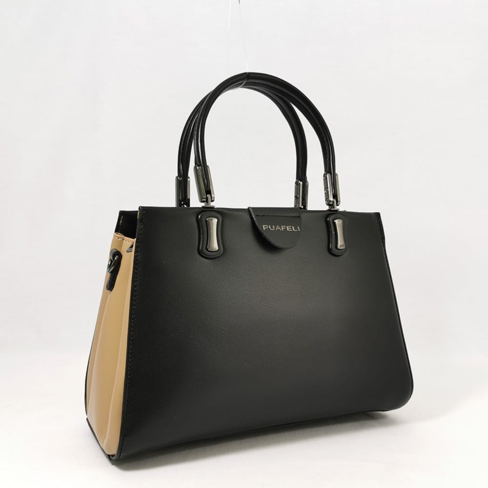 damska-chanta-0074 Дамска чанта PUAFELI черна с бежово 0074H