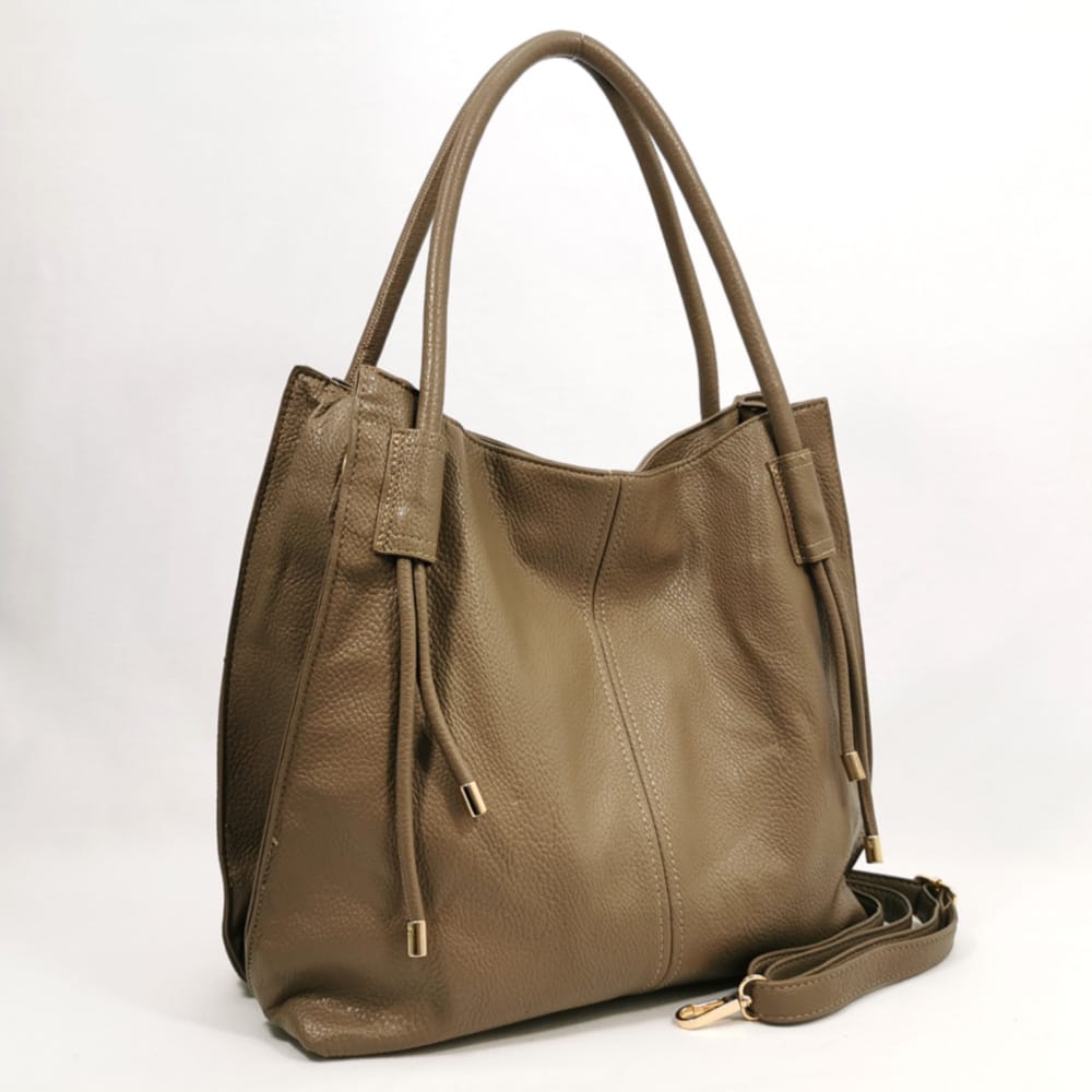 damska-chanta-24004-6 Дамска чанта тъмно бежова, средно голяма 24004TB