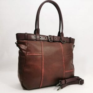 Дамска чанта бордо на места с изтъркан ефект 447BO