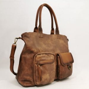 Дамска чанта, средно голяма, камел-меланж 914KF