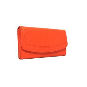 Портмоне от естествена кожа оранжево, голямо 1039OR