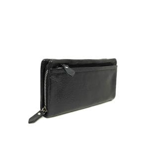 Портмоне от естествена кожа черно, голямо 779H