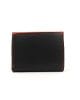 Дамско портмоне от естествена кожа, черно с червено-GAP 24228HCH