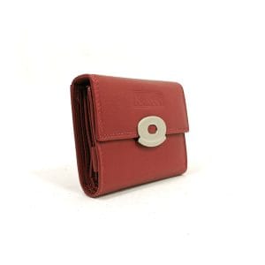 Дамско портмоне от естествена кожа, червено-GAP 24228CH