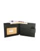 Портфейл от естествена кожа, черен, голям, с френски монетник 122H