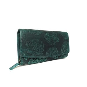 Портмоне от естествена кожа зелена гама, голямо GAP 21857Z