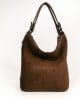 Дамска чанта от еко велур кафява, модел 397K