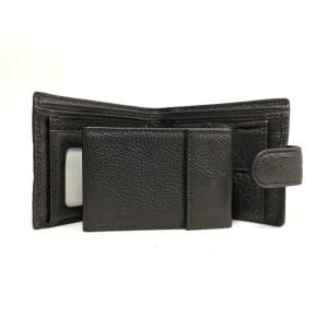 Портфейл от естествена кожа с подвижен визитник 61642TK тъмно кафяв