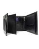 Портфейл от черна естествена кожа , хоризонтален, модел DR723H