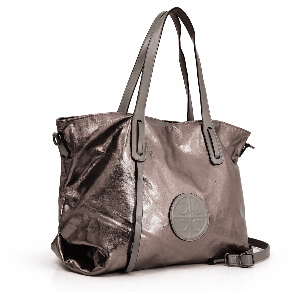 chanta-6621-60 Дамска чанта металик със средна преграда